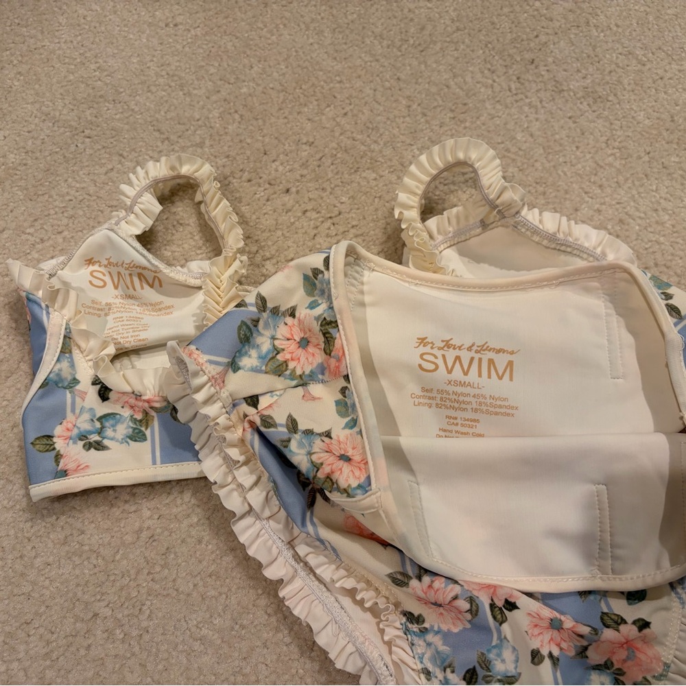 For Love And Lemons Floral Blue Bikini - Picture 4 of 4